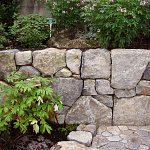Basalt boulder wall