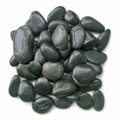 High Polish Black Pebbles 1/2” - 1”
