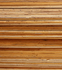 A bundled of plywood forms.